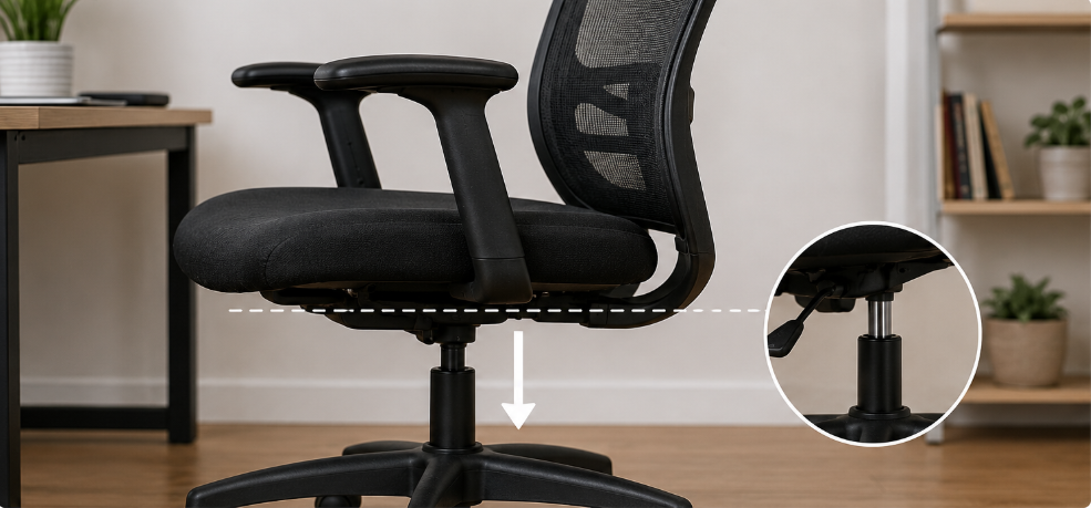 Office chair gas lift cylinder causing the chair to slowly sink over time