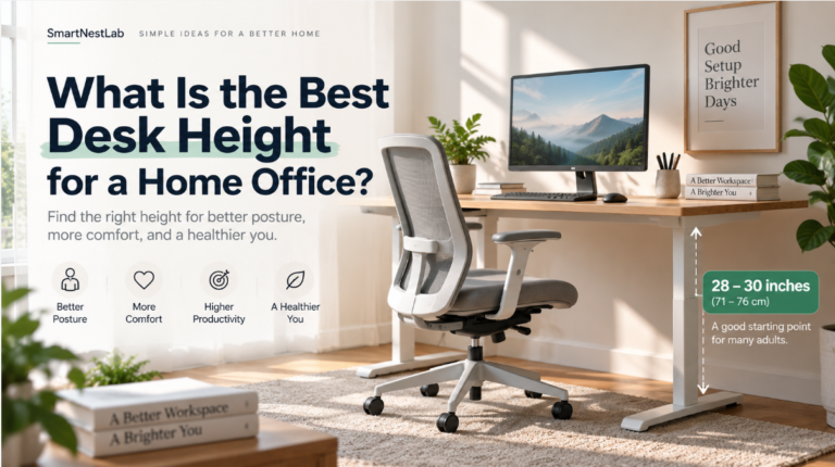 Best desk height for a home office with an ergonomic desk and chair setup